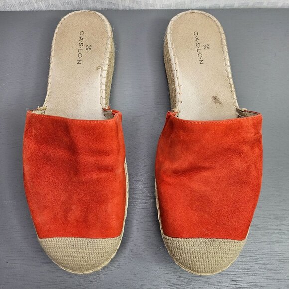 Caslon Women's Red Suede Espadrille Mules Size 7 - Picture 7 of 9